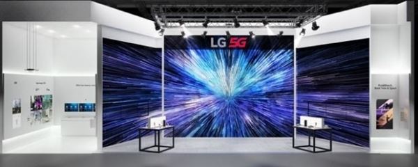 LG유플러스와 LG전자가 MWC2019에 공동으로 준비한 ‘5G와 함께 하는 일상 속 새로운 변화’ 전시관의 모습. (이미지=LG유플러스)